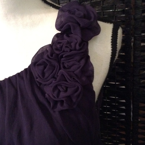 New MERONA Purple One-shoulder DRESS Sheer XS - Picture 2 of 16